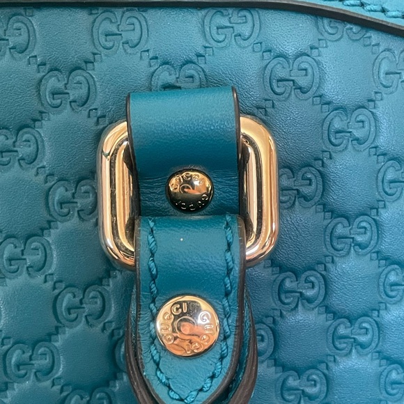 Gucci Turquise Blue Guccisimssa Dome crossbody tote - Picture 11 of 14